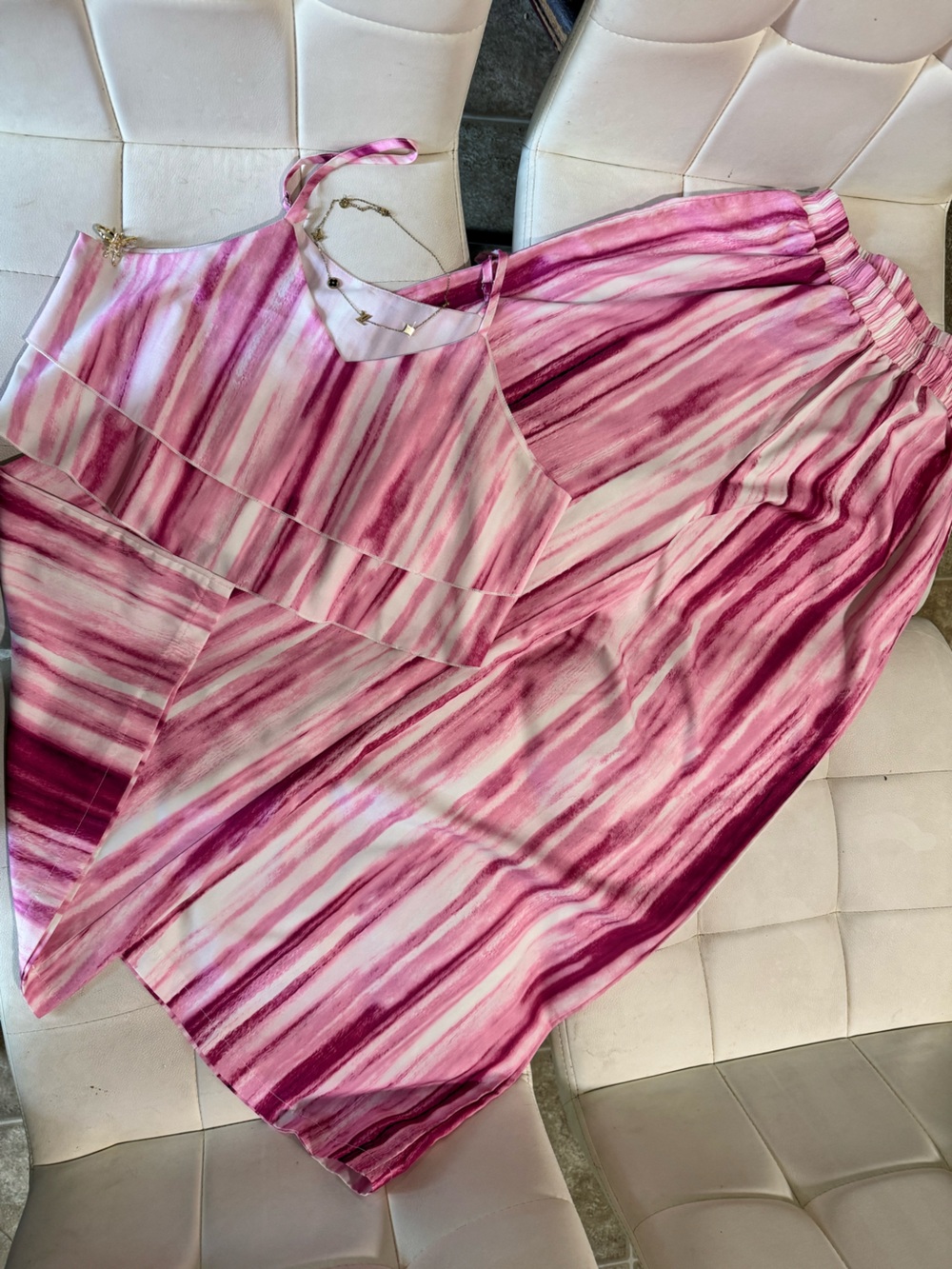 SHEIN Pink and Magenta Striped Tunic